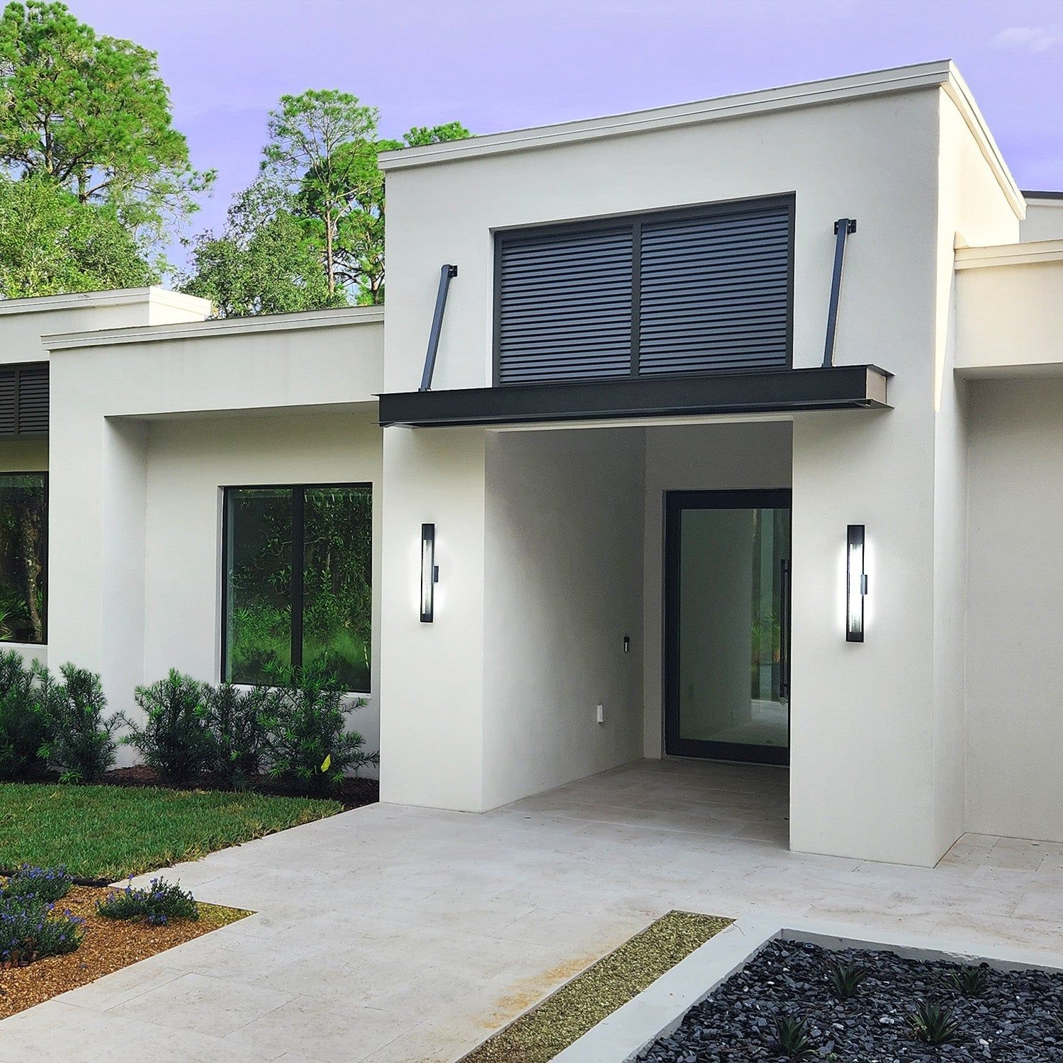 Bahama shutters with faux window styling on a coastal home