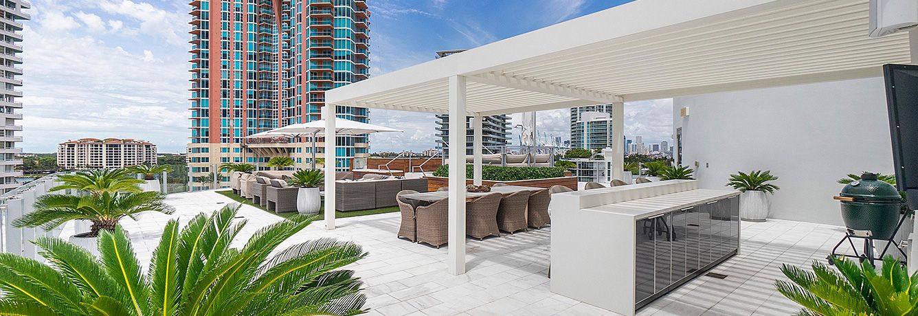 Renson Camargue pergola Miami rooftop